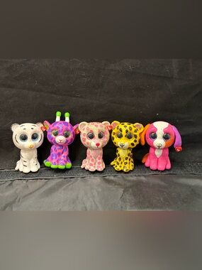 Ty Beanie Boos Mini Figures Set of Five Adorable Brightly Colored Animals